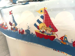 Beach Baby Nautical Theme Border Fabric Patty Reed BTY