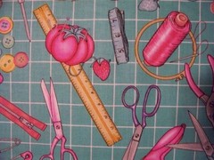 CUTTING MAT SEWING ITEMS SUPPLIES TEAL COTTON FABRIC FQ