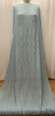 100% Silk Batiste Jacquard Raised Polka Dot Blue Sage Fabric by the Yard 46″ W