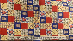 VTG Sewing Theme Cheater Quilt Thimbles Hearts Dianna Marcum 4 Marcus Bros BTFQ