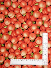 Peaches Fruit Fabric Peach Food Farmer Johns Cotton by Paintbrush Studio