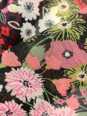 Boho Blooms Crinkle Chiffon Fabric Semi Sheer Apparel Fabric By The Yard