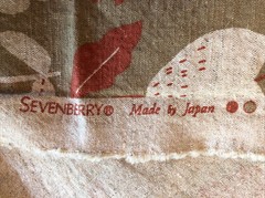 SEVENBERRY Cotton Fabric VTG Japan Tan W/Lg Rust&Beige Flowers 1.5 Yds/45”Wide