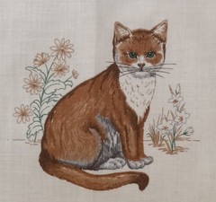 VTG~”Cats”~ 13.25″x11.25″~”Short-Haired Cat”~Picture Book Patches~ Cotton Fabric
