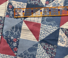 VTG `91 Patchwork 4″ Squares Cheater Shades Blue & Mauve Fabric Tradition BTFQ