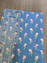 Vintage Stanley King Studio Decorator Fabric Blue Floral Dupont Teflon 35x 54″