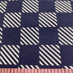 5 Yards JoAnn Cotton Fabric Blue White Check Diagonal Stripe 5 5/8 yds x 44 In