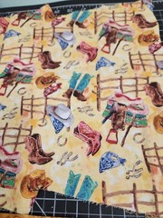 Quilting Kit Unfinished Project 100% Cotton Boots Western Ombre Hats Cowgirl Kid
