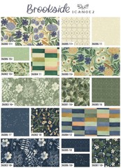 Brookside Charm Pack, 5″ Fabric Squares, 1 Canoe 2 for Moda Fabric, Floral,