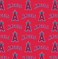 Cotton Los Angeles Angels of Anaheim Red MLB Baseball Cotton Fabric BTY D158.03