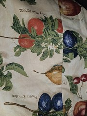 VTG Interior Fabric Design 1995 Fruit Medley With Latin Names 3 Pieces Sewn Tog