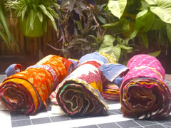 50pcs Kantha Scraps, handstitched Quilt scraps, fabric scraps, Quilt fabric