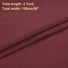 59 Inch 2 Yard Cotton Denim Fabric for DIY, Wine Red