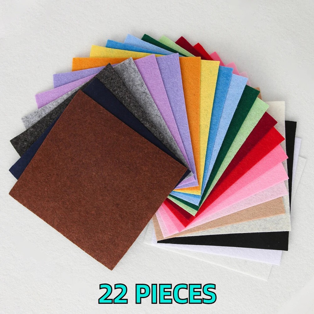 New 40/22 Pieces 10x10cm/15x15cm/30x30cm Soft Felt Fabric Non-Woven DIY Felt