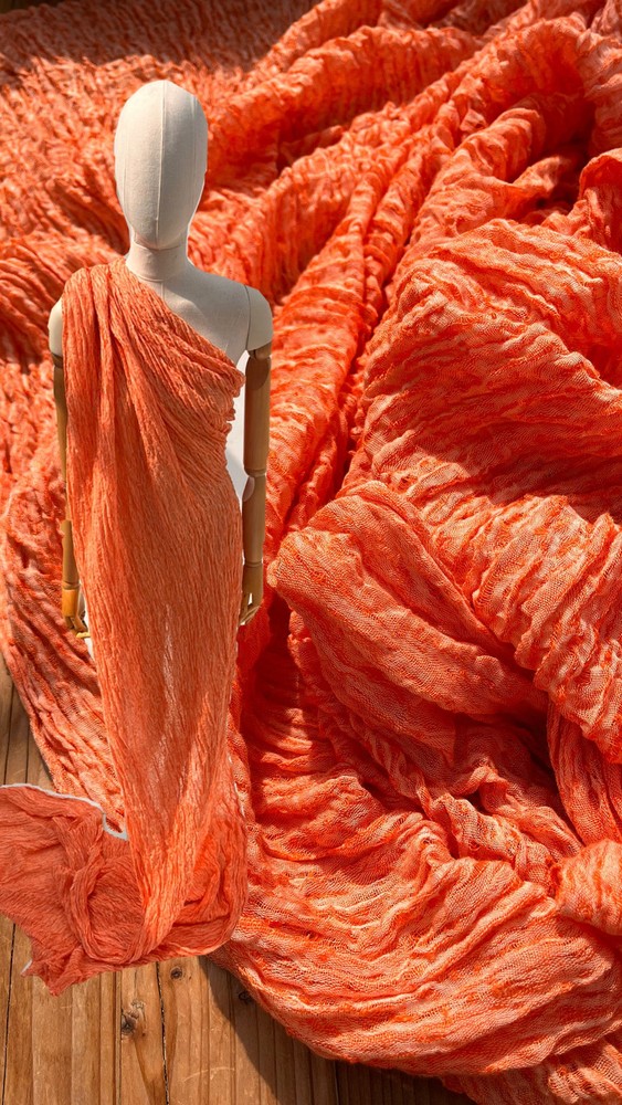 Unique Natural Fabrics: Funky, Sheer, Textured Cotton Linen,Fabric By 2 Meters.