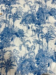 Indian Hand Block Print 100% Cotton Running Craft Indigo Blue Dress Fabric Yard