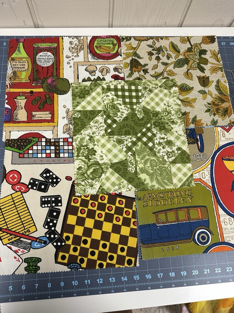 24 Waverly Schumacher Vintage fabric swatches. About 11×11 each