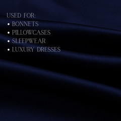Midnight Blue 100% Pure Mulberry Silk Fabric by the Yard