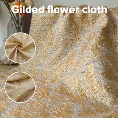 1M Jacquard Gold Embossed Bubble Cloth Fabric Soft Elegant Skirt Dress Material