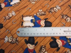 2 Pieces of Cowboy Fabric Flannel is 7/8 Yard Lightweight Denim is 3/4 Yard
