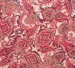 Printmaker Fabric Soft Flowy Burgundy Red Green Paisley 2+ yds 44 in