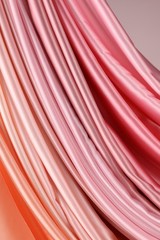 Peach Satin Charmeuse Fabric by the Yard, Silky Charmeuse for Bridal Fashion
