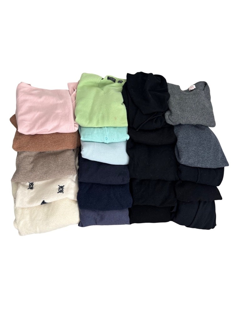 Lot of 21 Cashmere Sweaters Assorted Colors Flawed Upcycle Crafter Cutter 10 Lbs