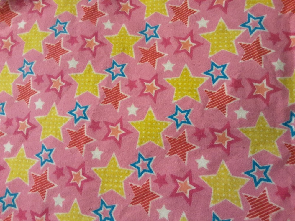 Fabric 2 Pieces Star Flannel 25 L X 50 W 16 L X 20 W Multicolor