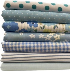 Cotton Fabric Quilting Patchwork Fat Quarter Bundles Blue Flowers 20″ x 20″