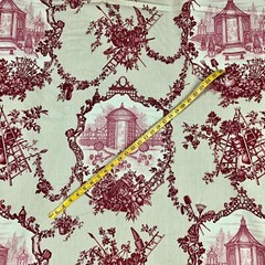 New Braemore Chinoiserie Chinese Garden Toile Fabric 6 yds Rose on Honeydew