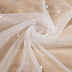 5 Yards White Pearl Tulle Fabric,60 Inch Wide Wrinkle Free Pearl Mesh Fabric …