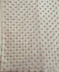 Nylon Fabric White Red Ditzy Flowers Dots 3 7/8 Yards x 62 inches Vintage