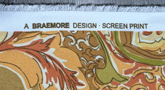 Braemore Design Floral Art Screen Print Fabric Drapery Pillow Upholstery 6 Yard