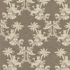 Chinoiserie Asian DRIFTWOOD Damask Upholstery Drapery Pillow Sewing Fabric BTY