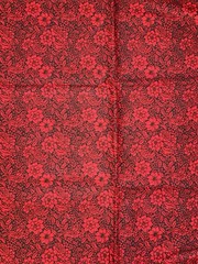 1 Yard Vintage Wamsutta Red Black Floral Cotton Quilting Fabric Poinsettias?