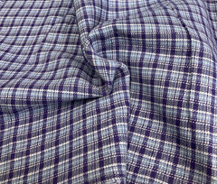 PURPLE & BLUE CHECK/PLAID FLANNEL, 44″ W- BY THE YARD