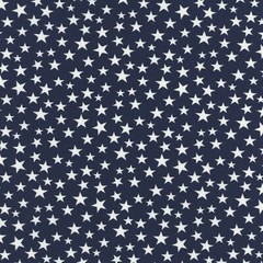 Fabric USA Stars Patriotic White Tossed on Navy GALAXY Cotton 1/4 yard 48488