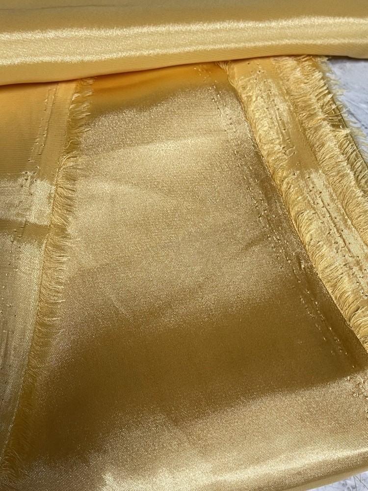 Vintage Shiny Smooth Slippery Gold Polyester Satin Fabric 114cm x 288cm