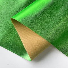 ONEART | Metallic Green Soft Faux Leather Fabric, 0.9 mm Lambskin