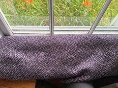 $30- 2Yards + 12 inch, Purple/Black Wool Blend, For Jacket,Skirts, Upholstery