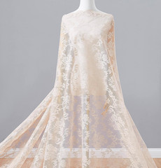 60 Inch Wide by 3 Yards Long Linen Lace Fabric. Gold Fabric for Dress, Tableclot