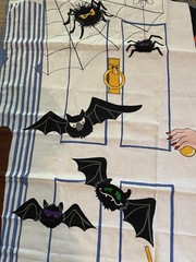VTG Cranston Halloween Trick or Treat Appliqués & Door Decor Fabric READ