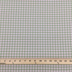 2.75 Yards Pink, Green and White Quilted Checked Plaid Home Decor Fabric