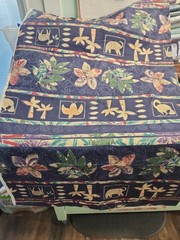 Vintage Unique Heavy Cotton 60 Wide Hawaiian Print Clothes Quilting