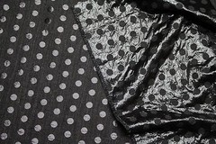Black Woolen Reversible Dots Fabric from Italy! Gorgeous and Fun!!