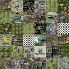 Military Army Cheater Quilt allover print Cotton Sykel BT Yard x57 inch cotton