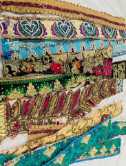 Vintage Embroidered Sari Scraps Bohemian Decorative Swatches Junk Journal Scraps
