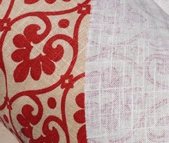 Mill Creek Fabric BTY Red Damask Scroll Soil Repellent Cotton Blend 55″