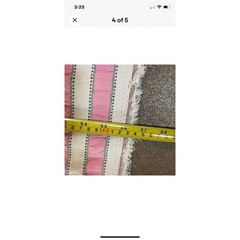 Pindler & Pindler Pink White Striped Fabric Remnant 4.23 square Yds