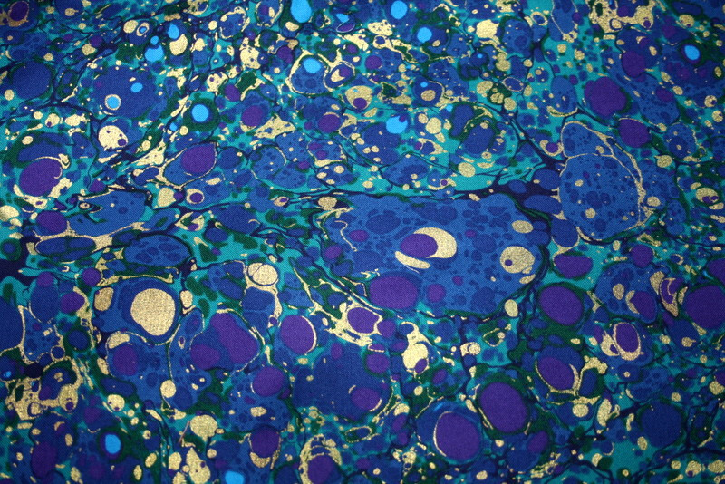 MELTDOWN IN BLUE AND GOLD BY FAYE BURGOS FOR MARCUS – 100% COTTON FABRIC